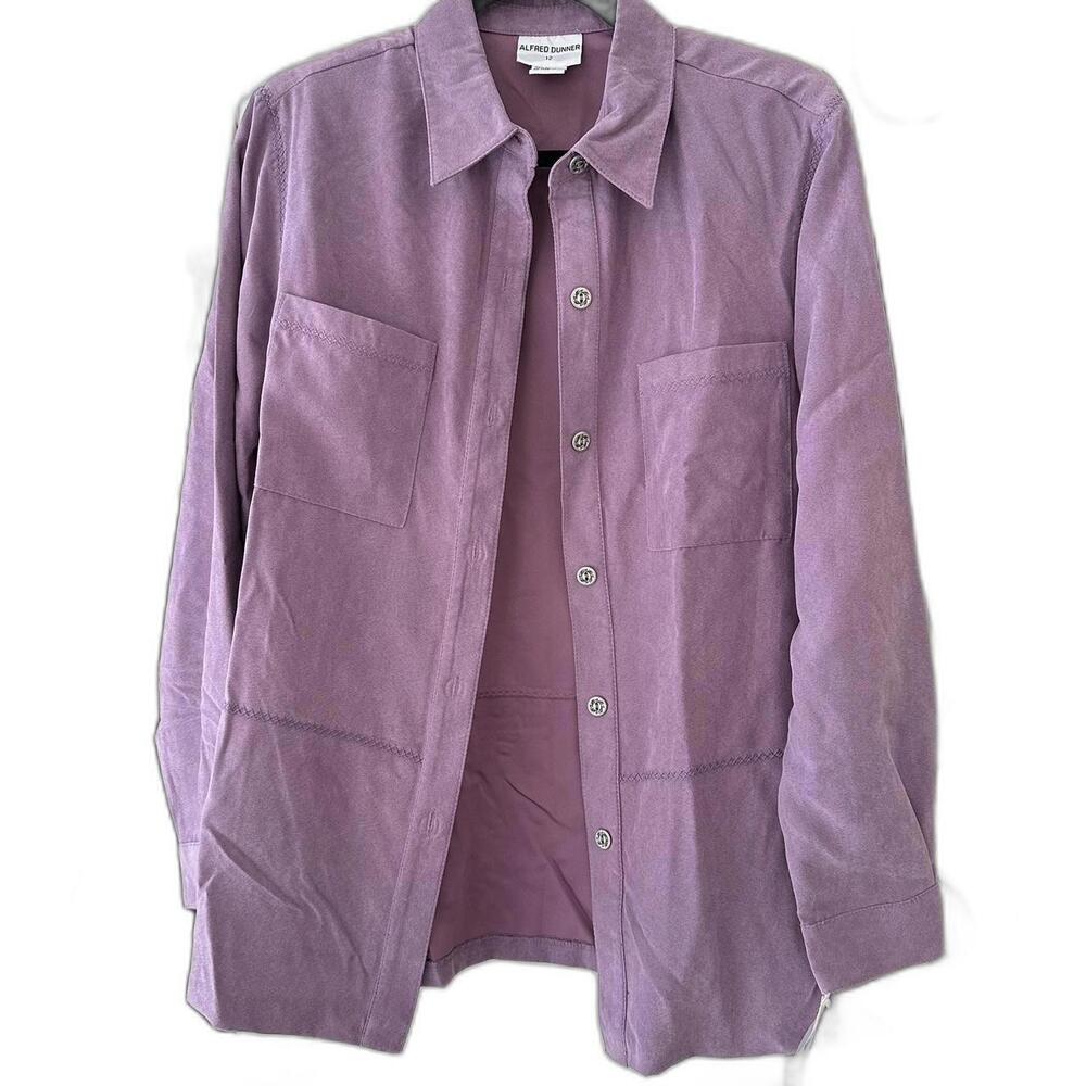 NWT Vintage Alfred Dunner Women's Purple Button Up Retro/Western Shirt Sz 12